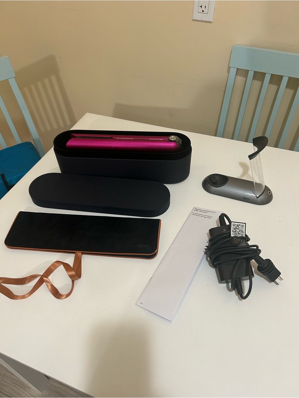 Dyson Magenta Hair Straightener with Black Travel Case